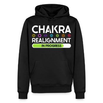Chakra Alignment - Energy in Flow - Men’s Premium Organic Hoodie - black - Front - Nico (187cm)