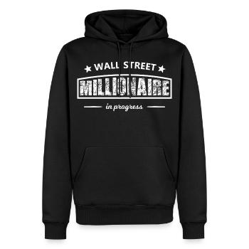 Wall Street Millionaire – in progress - Männer Premium Bio Hoodie - Schwarz - Vorne - Nico (187cm)