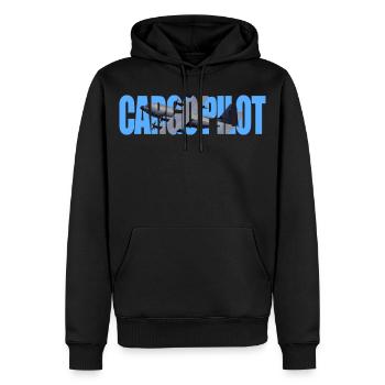 Pilote cargo C-130 - Sweat à capuche Premium bio Homme - noir - Devant - Nico (187cm)