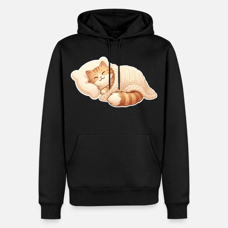 Cat sleeping - Men’s Premium Organic Hoodie - black