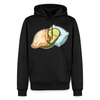 Avocat endormi - Sweat à capuche Premium bio Homme - noir - Devant - Nico (187cm)