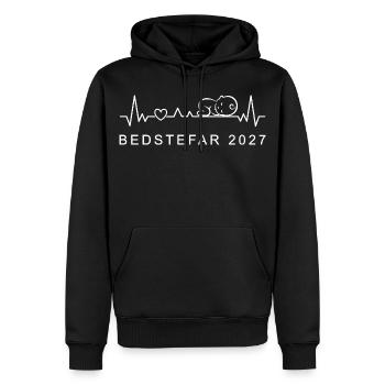 Opa 2027 Herzschlag Schwangerschaft Dänisch - Männer Premium Bio Hoodie - Schwarz - Vorne - Nico (187cm)