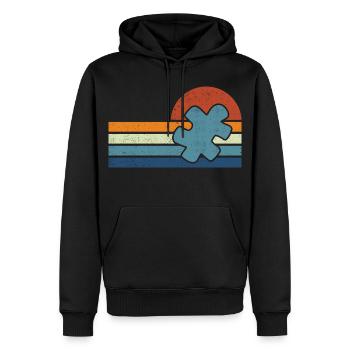Vintage Autism Sunset - Männer Premium Bio Hoodie - Schwarz - Vorne - Nico (187cm)