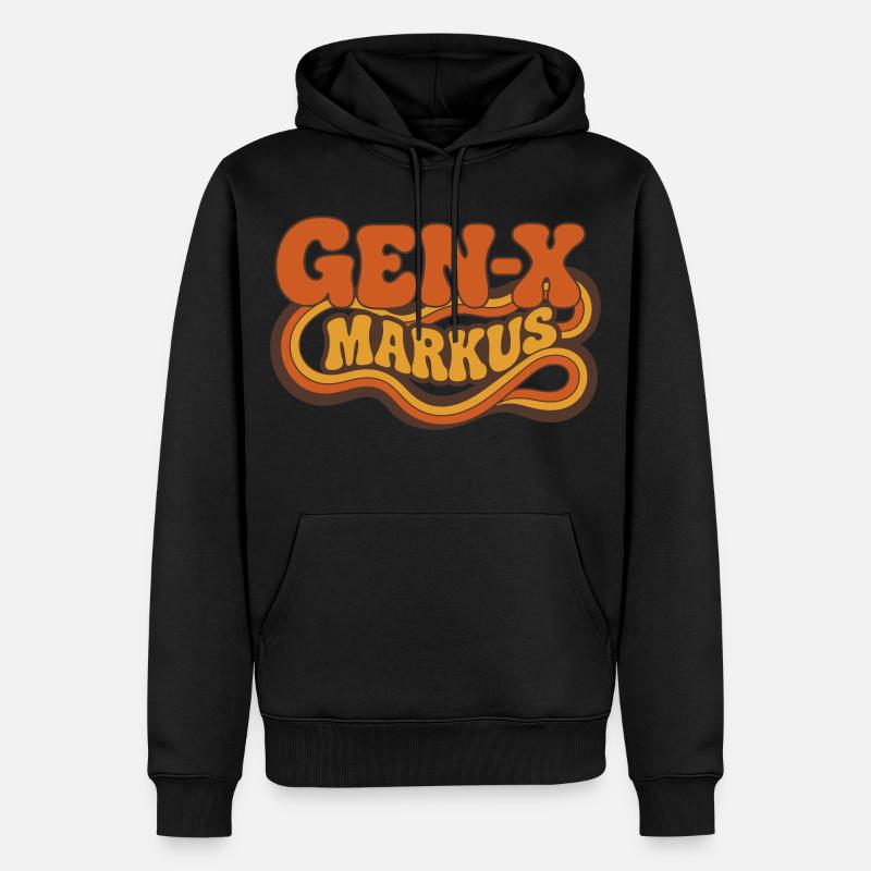 Logo rétro Gen-X Markus - Sweat à capuche Premium bio Homme - noir