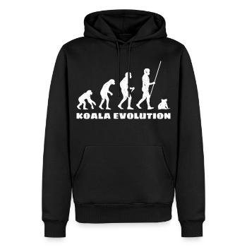 Évolution du koala - Sweat à capuche Premium bio Homme - noir - Devant - Nico (187cm)
