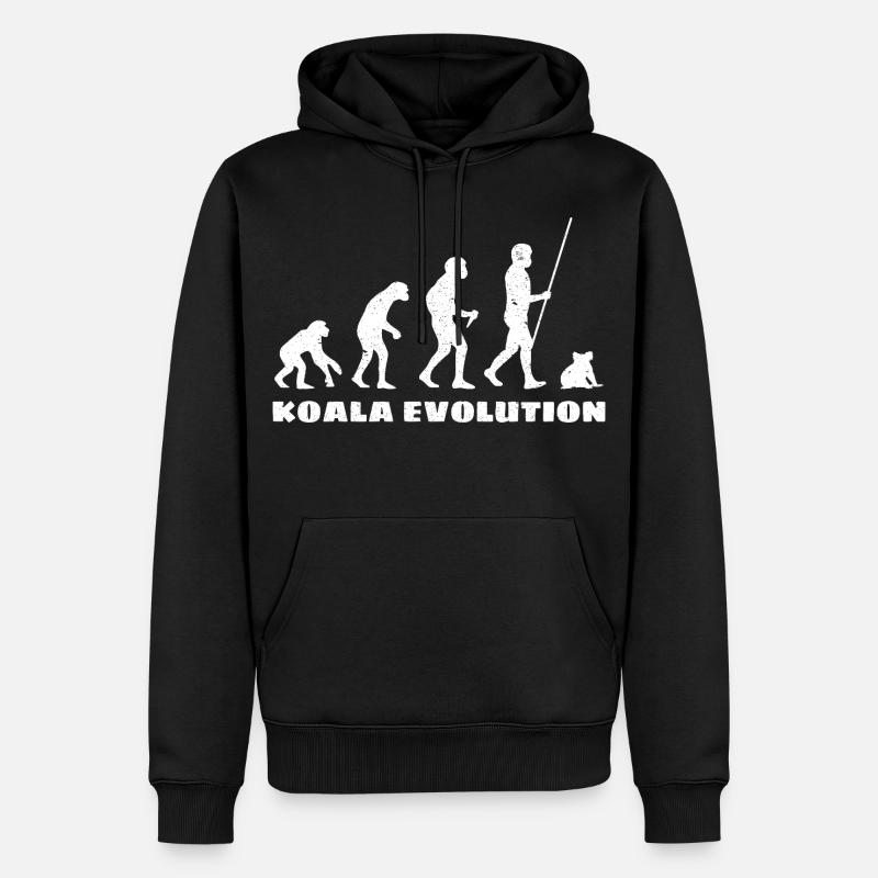 Évolution du koala - Sweat à capuche Premium bio Homme - noir