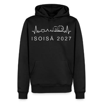 Opa 2027 Herzschlag Schwangerschaft Finnisch - Männer Premium Bio Hoodie - Schwarz - Vorne - Nico (187cm)