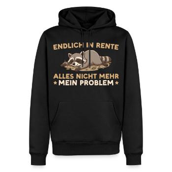 Rente Abschied Kollege Renteneintritt Waschbär - Männer Premium Bio Hoodie - Schwarz - Vorne - Nico (187cm)