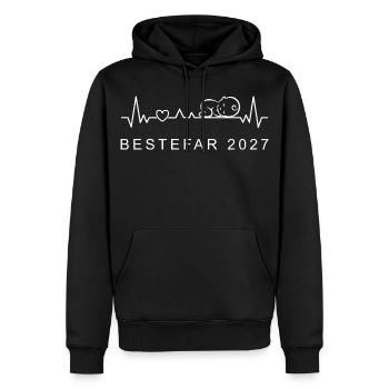 Opa 2027 Herzschlag Schwangerschaft Norwegisch - Männer Premium Bio Hoodie - Schwarz - Vorne - Nico (187cm)
