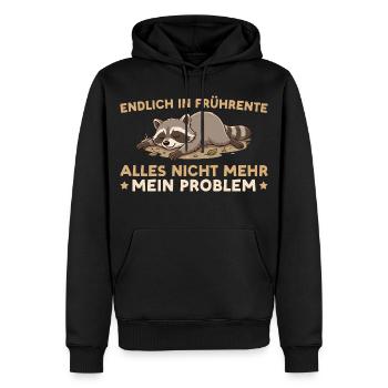 Frührente Angehender Renteneintritt Waschbär - Männer Premium Bio Hoodie - Schwarz - Vorne - Nico (187cm)