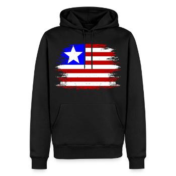 Liberia_Flagge_used - Sweat à capuche Premium bio Homme - noir - Devant - Nico (187cm)