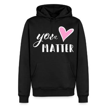 You matter - Mental Health Mutmacher Selbstliebe - Männer Premium Bio Hoodie - Schwarz - Vorne - Nico (187cm)