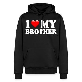 J’aime mon frère et mon meilleur cadeau de famille - Sweat à capuche Premium bio Homme - noir - Devant - Nico (187cm)