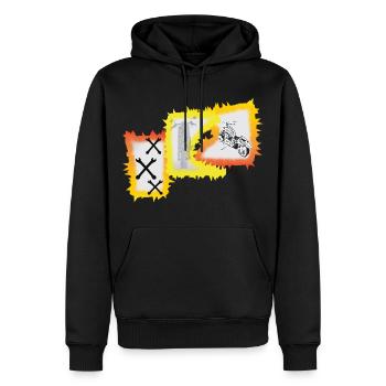 Biker Motorrad Chopper  - Männer Premium Bio Hoodie - Schwarz - Vorne - Nico (187cm)