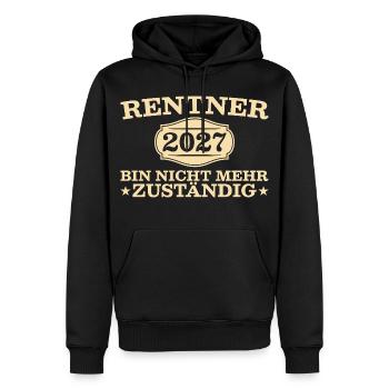 Rentner 2027 Nicht mehr zuständig – Abschied Rente - Männer Premium Bio Hoodie - Schwarz - Vorne - Nico (187cm)