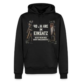 40. Geburtstag Handwerker Geschenk Werkzeug Spruch - Männer Premium Bio Hoodie - Schwarz - Vorne - Nico (187cm)