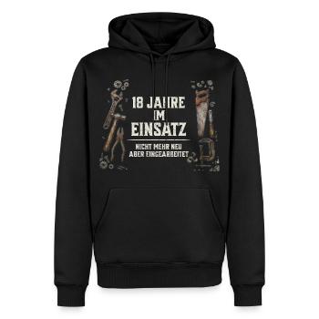 18. Geburtstag Handwerker Geschenk Werkzeug Spruch - Männer Premium Bio Hoodie - Schwarz - Vorne - Nico (187cm)