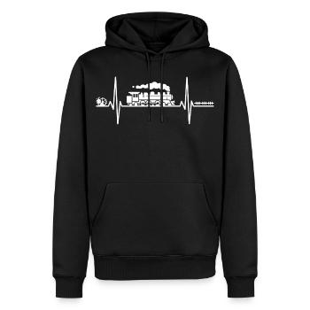 Locomotive Train Train Zigzag Line Locomotive à vapeur - Sweat à capuche Premium bio Homme - noir - Devant - Nico (187cm)