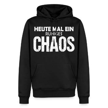 Heute mal ein ruhiges Chaos - Lustiger Spruch - Männer Premium Bio Hoodie - Schwarz - Vorne - Nico (187cm)