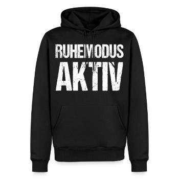 Ruhemodus aktiv Lustiger Spruch - Männer Premium Bio Hoodie - Schwarz - Vorne - Nico (187cm)