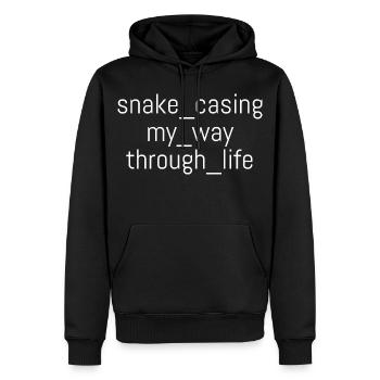Enveloppe de serpent – Chemin de la vie | Informaticien | Nerd - Sweat à capuche Premium bio Homme - noir - Devant - Nico (187cm)