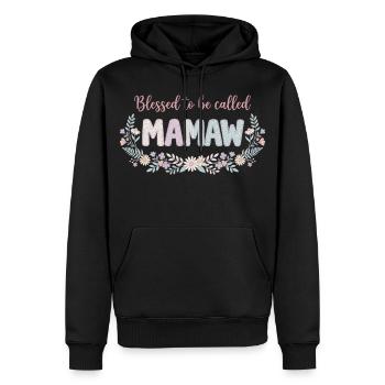 Mamaw Oma Blumen Geschenk Süße Oma - Männer Premium Bio Hoodie - Schwarz - Vorne - Nico (187cm)