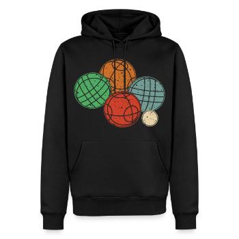 Boccia And Petanque Graphic Boccia Set - Men’s Premium Organic Hoodie - black - Front - Nico (187cm)