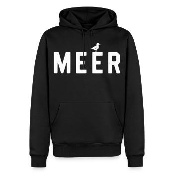MEER Möwe Minimalistisches Stranddesign Urlaub - Männer Premium Bio Hoodie - Schwarz - Vorne - Nico (187cm)