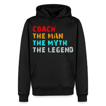 Coach The Man The Myth The Legend Funny Gift - Männer Premium Bio Hoodie - Schwarz - Vorne - Nico (187cm)