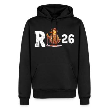 Pension 2026 Canard Retraité Retraité Drôle - Sweat à capuche Premium bio Homme - noir - Devant - Nico (187cm)