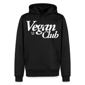 Vegan Club - Männer Premium Bio Hoodie - Schwarz - Vorne - Nico (187cm)