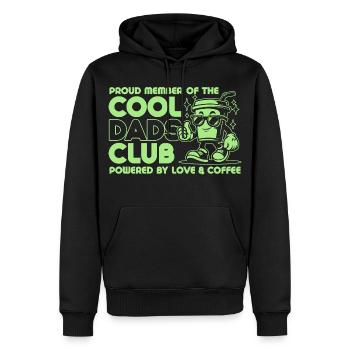 Club des papas cool - Cadeau de fête des pères papa papa - Sweat à capuche Premium bio Homme - noir - Devant - Nico (187cm)
