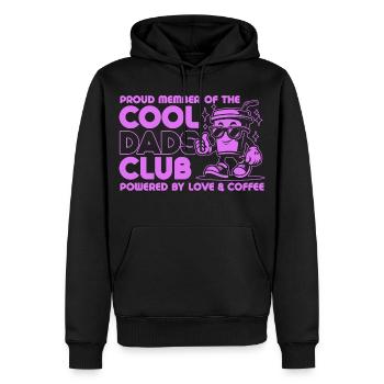 Club des papas cool - Cadeau de fête des pères papa papa - Sweat à capuche Premium bio Homme - noir - Devant - Nico (187cm)