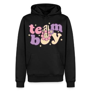 Geschlechterenthüllung Team Junge Babyparty Mama Papa Oma - Männer Premium Bio Hoodie - Schwarz - Vorne - Nico (187cm)
