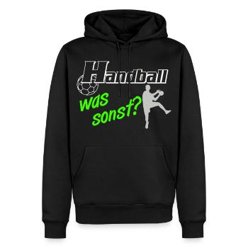 Handball Was Sonst Silhouetten - Männer Premium Bio Hoodie - Schwarz - Vorne - Nico (187cm)