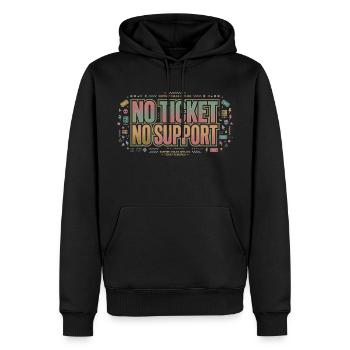 No Ticket No Support - Informatik Arbeit Job - Männer Premium Bio Hoodie - Schwarz - Vorne - Nico (187cm)