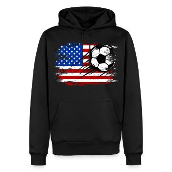 USA Flag Football used - Men’s Premium Organic Hoodie - black - Front - Nico (187cm)