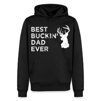 Bester Hirschvater aller Zeiten lustiger Landjagdvater - Männer Premium Bio Hoodie - Schwarz - Vorne - Nico (187cm)