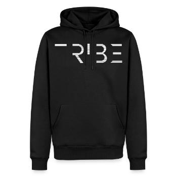 Tekno Tribe Free Party – Untergrund-Rave-Outfit - Männer Premium Bio Hoodie - Schwarz - Vorne - Nico (187cm)