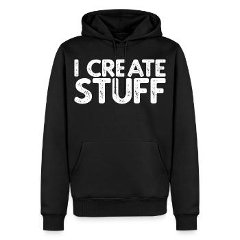 Je crée des choses - Sweat à capuche Premium bio Homme - noir - Devant - Nico (187cm)