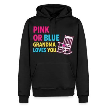 Geschlechterenthüllung Babyparty Rosa oder Blaue Oma - Männer Premium Bio Hoodie - Schwarz - Vorne - Nico (187cm)