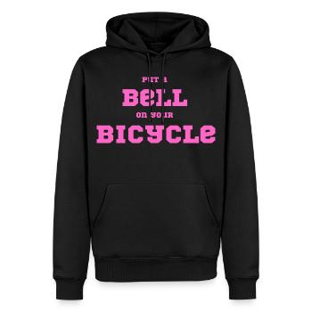 Mettez une cloche sur votre vélo – Déclaration de faute de frappe rose - Sweat à capuche Premium bio Homme - noir - Devant - Nico (187cm)