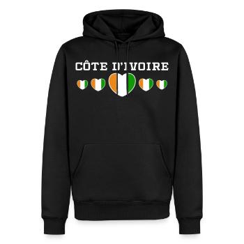 Ivory Coast Pride Cote D'Ivoire Heritage Elephant - Sweat à capuche Premium bio Homme - noir - Devant - Nico (187cm)
