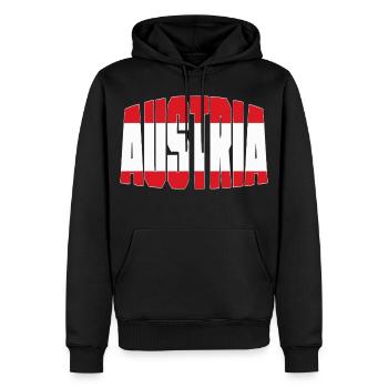 Österreich Fussball Shirt, Austria Fan Design - Männer Premium Bio Hoodie - Schwarz - Vorne - Nico (187cm)