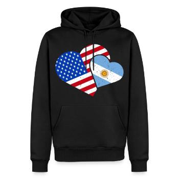 Argentina America Argentine American USA - Men’s Premium Organic Hoodie - black - Front - Nico (187cm)