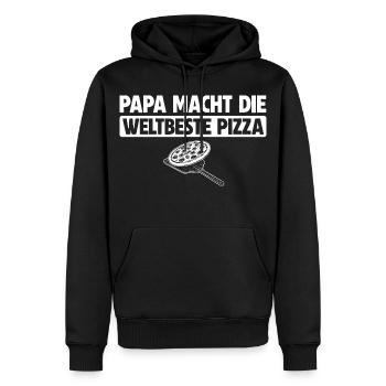Papa Macht Die Weltbeste Pizza Geschenk Vatertag - Männer Premium Bio Hoodie - Schwarz - Vorne - Nico (187cm)