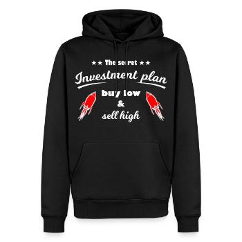 Investment Plan Rockets Print - Men’s Premium Organic Hoodie - black - Front - Nico (187cm)