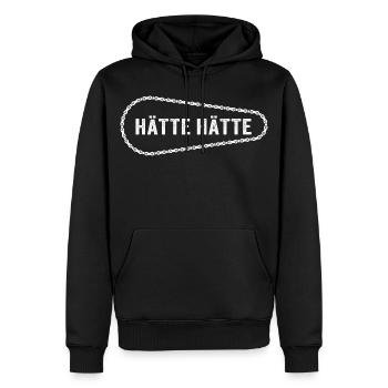 Hätte Hätte Fahrradkette - Männer Premium Bio Hoodie - Schwarz - Vorne - Nico (187cm)