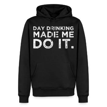 Boire en journée m’a fait faire ça drôle Fête alcoolisée - Sweat à capuche Premium bio Homme - noir - Devant - Nico (187cm)