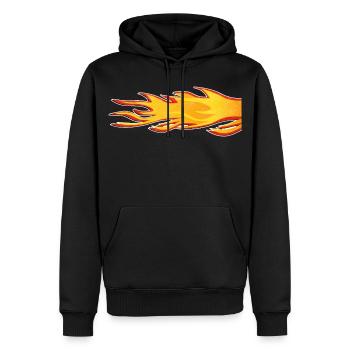Flamme brennt Schweif Auspuff - Männer Premium Bio Hoodie - Schwarz - Vorne - Nico (187cm)